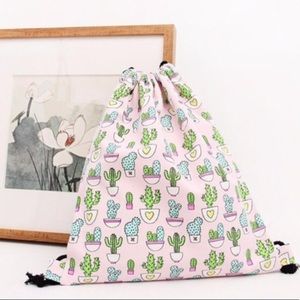 NWOT Cactus Drawstring Backpack